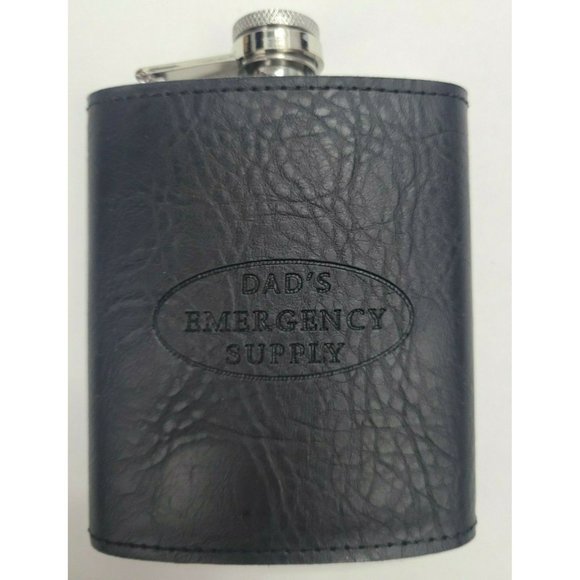 Perry Ellis Mens Flask Black Dad's Emergency 7 oz - Picture 7 of 11